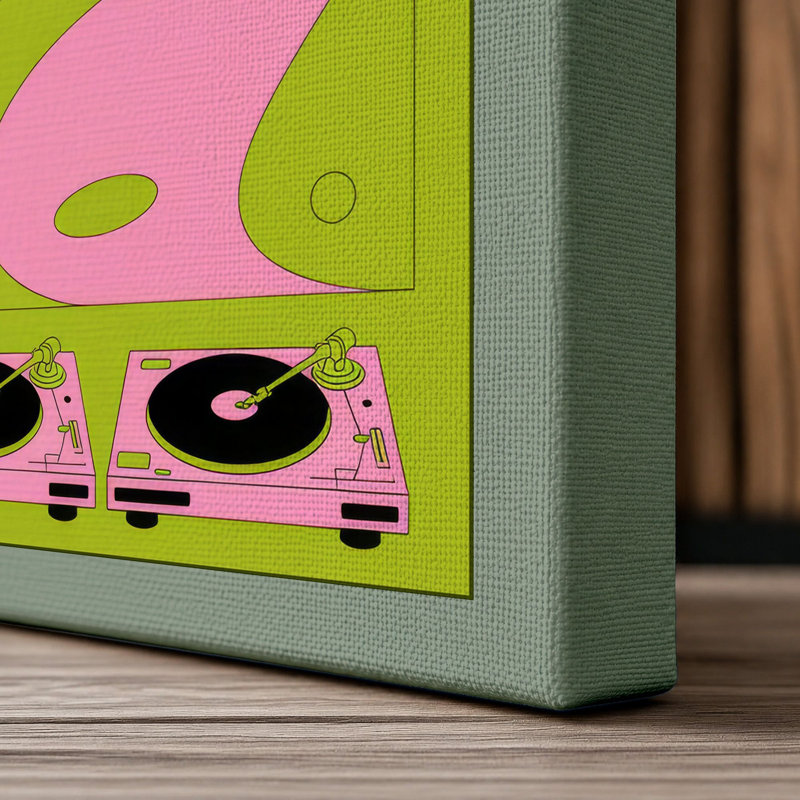 Acid Dream Poster Retro - Wrapped Canvas, 18x12 - 45.7 x 30.5 cm, Sage Border