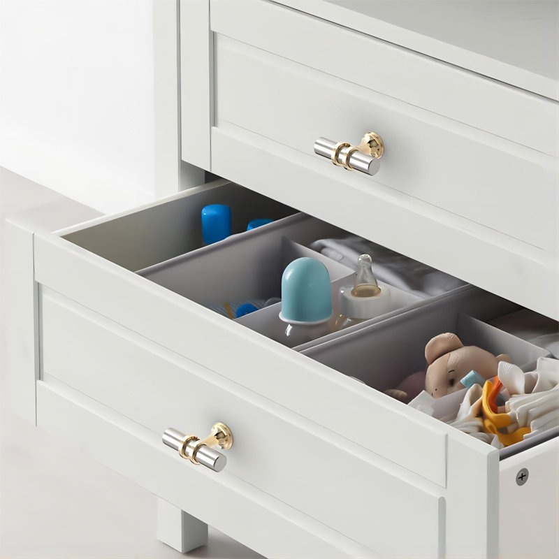 Paquet de 10 boutons d'armoire de cuisine en nickel satiné et doré avec quincaillerie d'armoire pour tiroirs de commode
