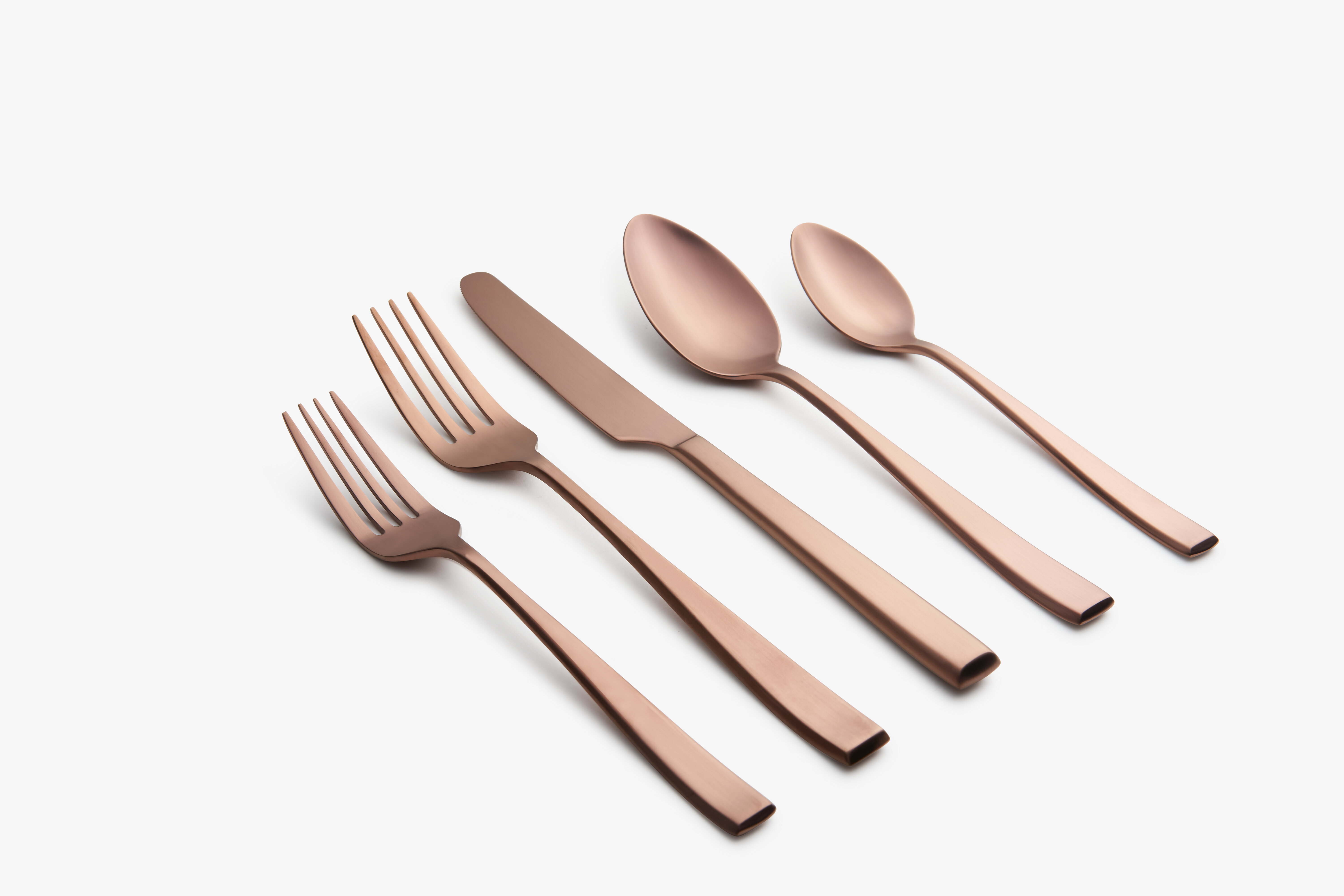 Satin Copper Silverware Set  Poet Copper Satin 20-Piece Set