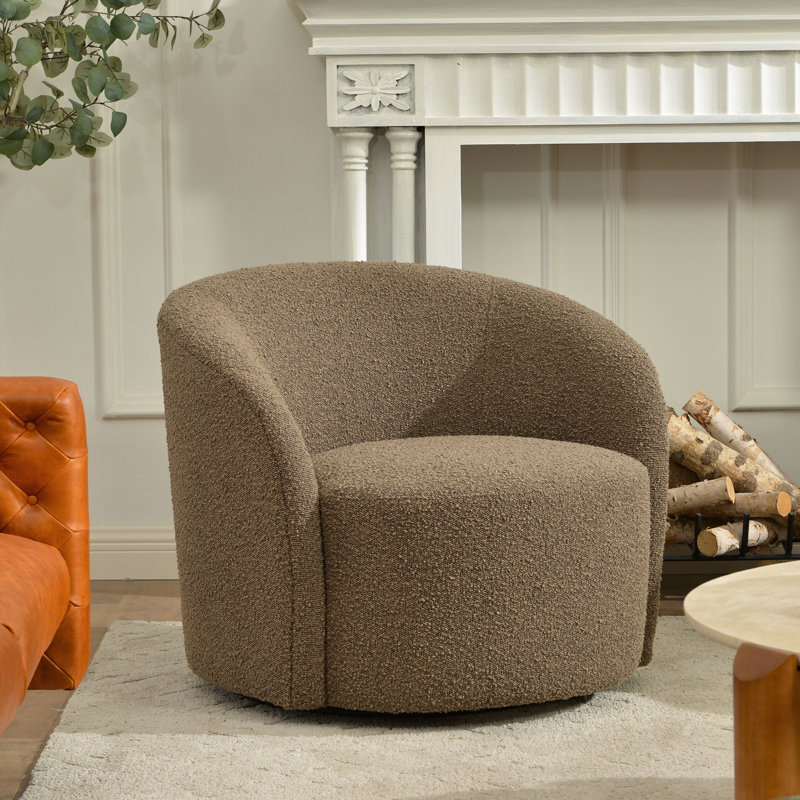 Fauteuil demi-tonneau pivotant Clcle, Teddy Brown