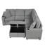 Canapé-lit modulaire en chenille avec repose-pieds, ports USB et porte-gobelets 84,7 po Ziven