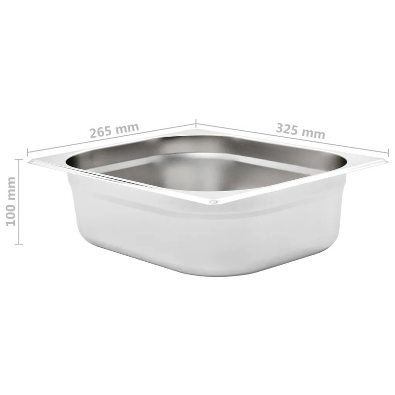 Stainless Steel Pan 2-4 L, 10cm H x 32.5cm W x 26.5cm D