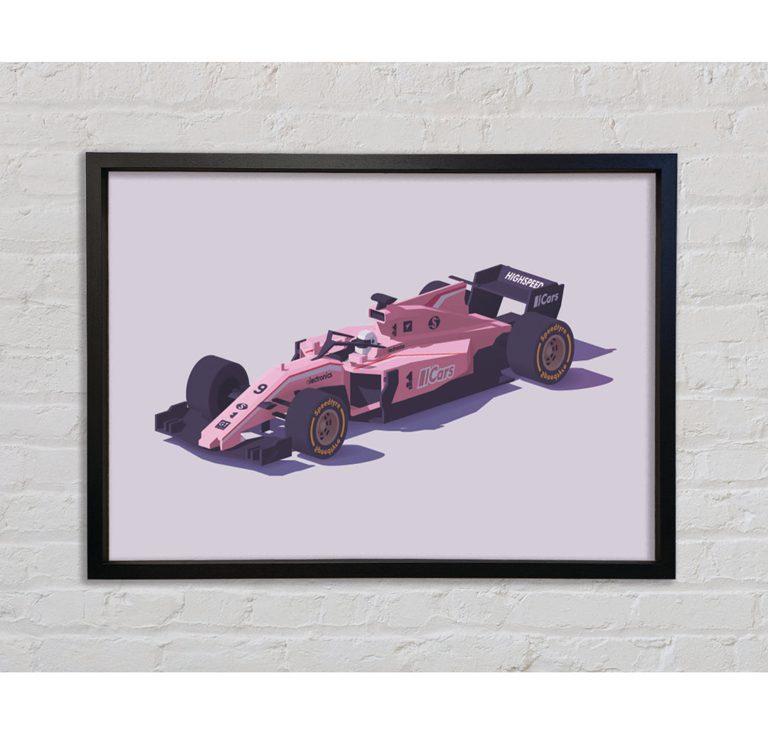 Rosa F1 Auto - Einzelner Bilderrahmen Kunstdrucke auf Leinwand