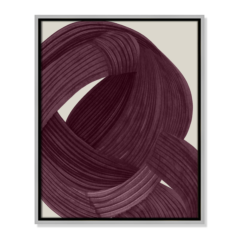 «Tangle in Aubergine II» par Casa Fine Arts, L 17,5 po x H 21,5 po, Toile avec cadre, Silver Floater