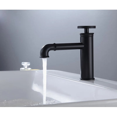 Black Industrial Single Hole Bathroom Faucet