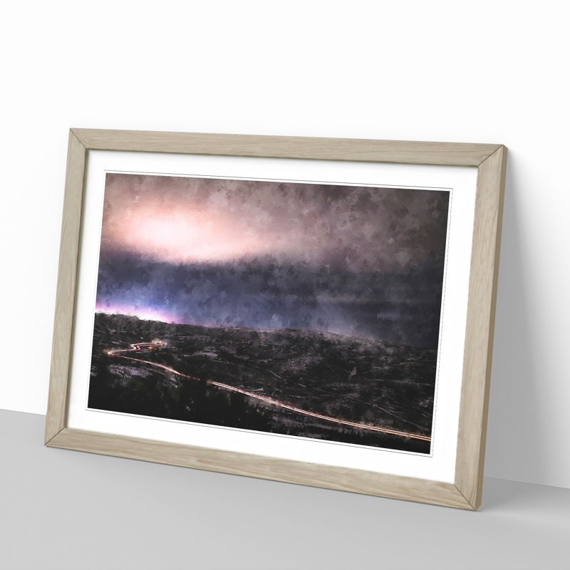 Utah at Night - Picture Frame Painting, Oak Framed, 48cm H x 65cm W x 2cm D