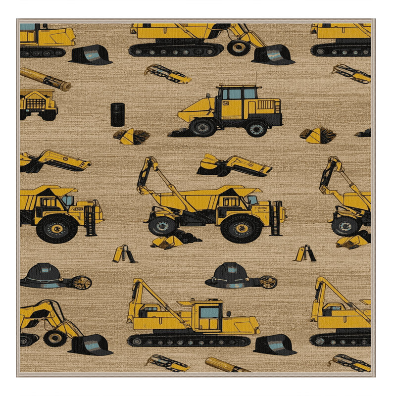 Tapis beige lavable à la machine, Carré 3 pi