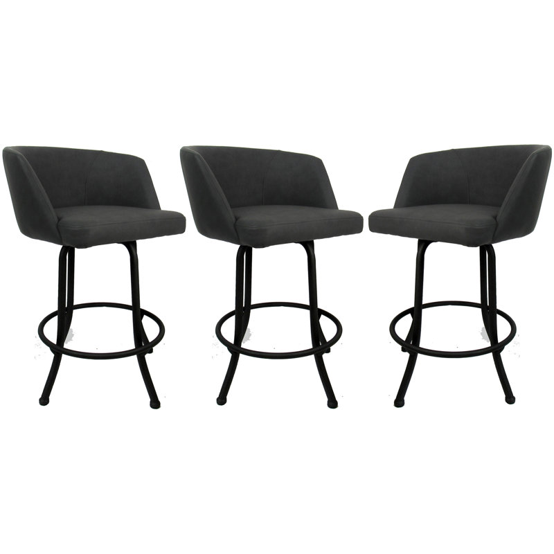 Joey Topaz Black 26'' Swivel Metal Counter Stool