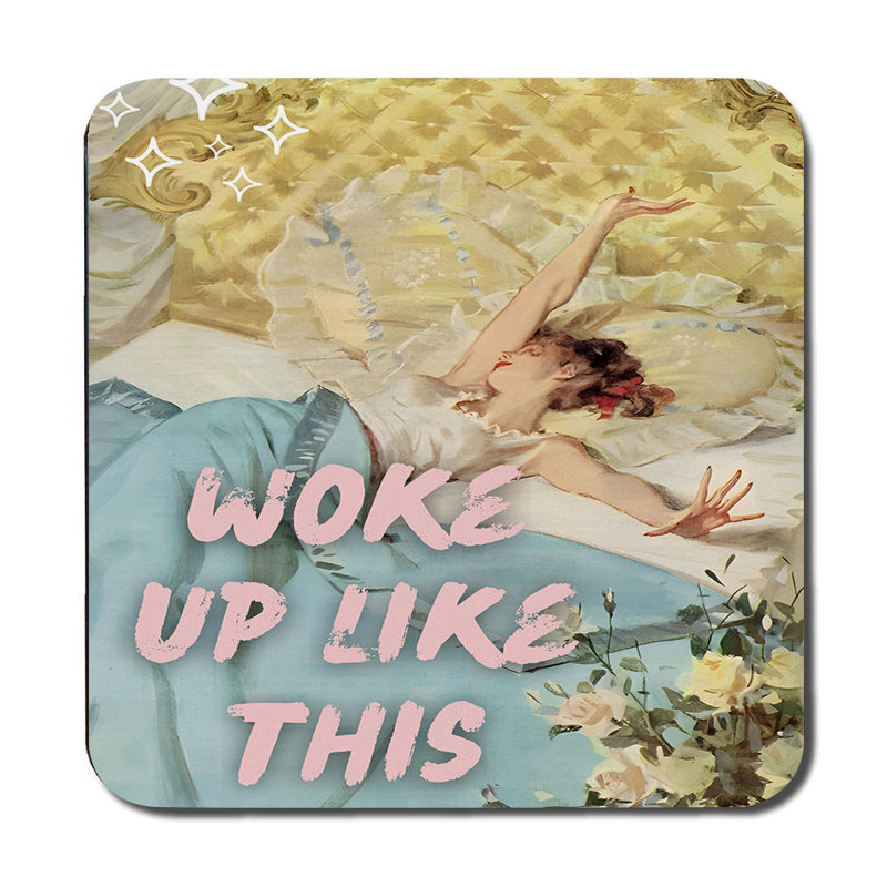 Woke Up Like This Placemat And Coaster Set 12 Pcs 11 By 8 Inches With Wood Bottom
