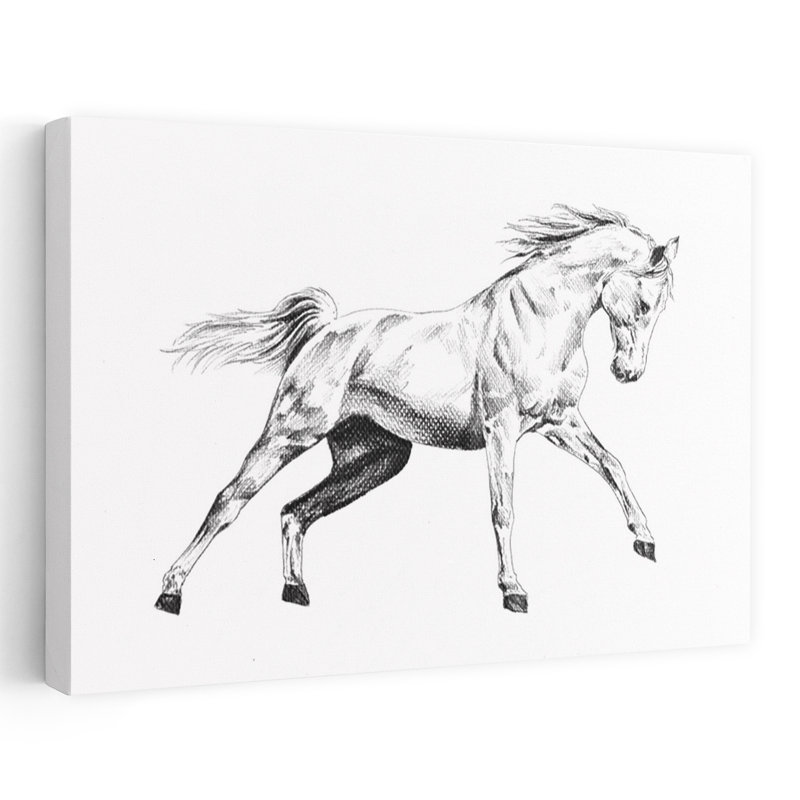 «Majestic Horse Gallop Elegant Contemporary Horse Architecture», reproduction d'art murale, H 40 po x l 60 po