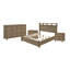 Ensemble de chambre à coucher Queen, design à panneaux, chêne brun antique, 4 pièces avec 2 tables de chevet-136170845