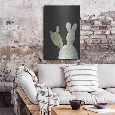 Art mural en métal luxueux «Happy Cactus III» par Cindy Jacobs, art mural en métal, 24 po x 36 po