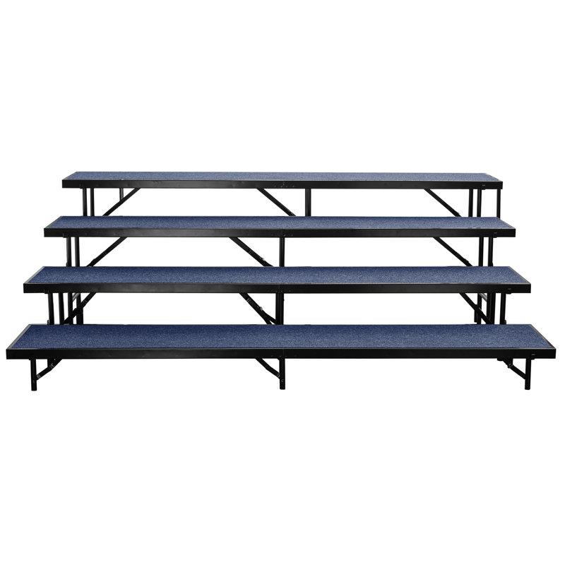 Ensemble de rehausse chorale droite en tapis, H 32 po x l 72 po x P 78 po, Bleu