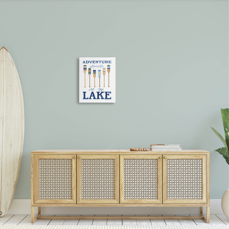 «Adventure Awaits At Lake Oars», estampe numérique par Deb Strain, H 20 po x l 16 po x P 1,5 po