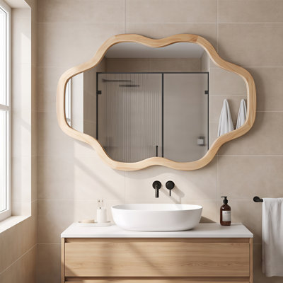 Miroir décoratif en bois massif Cloud