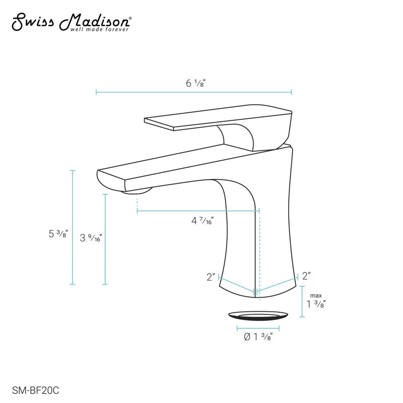 Monaco Single Hole, Single-Handle, Bathroom Faucet, Chrome