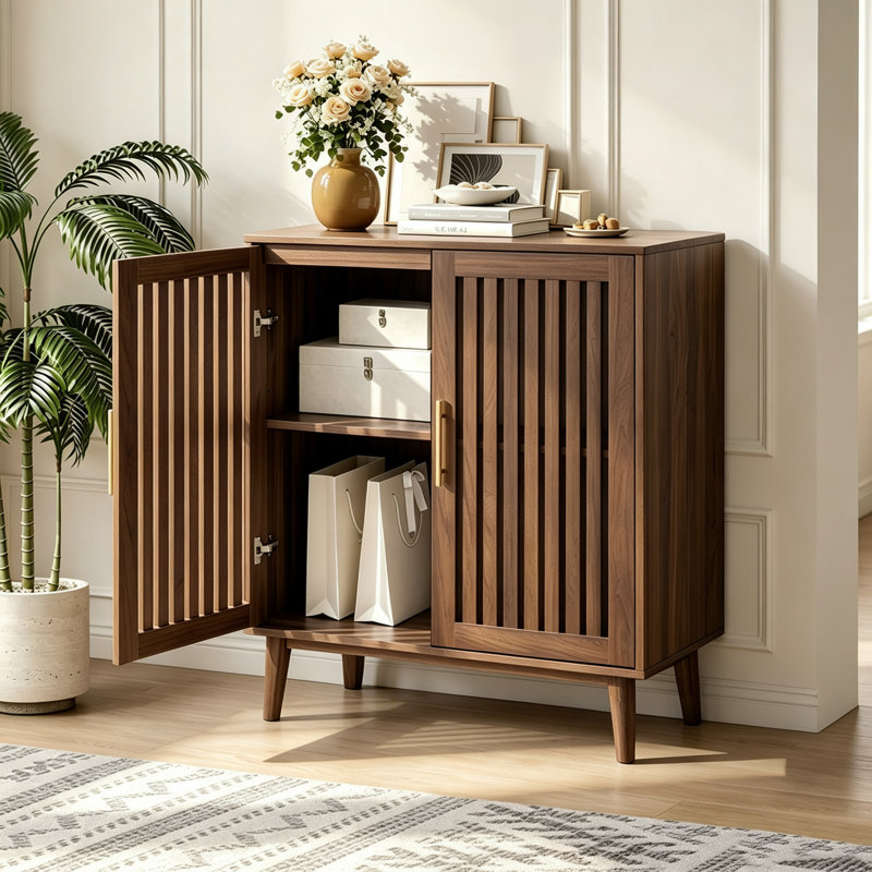 Buffet avec rangement en noyer 31,5 po
