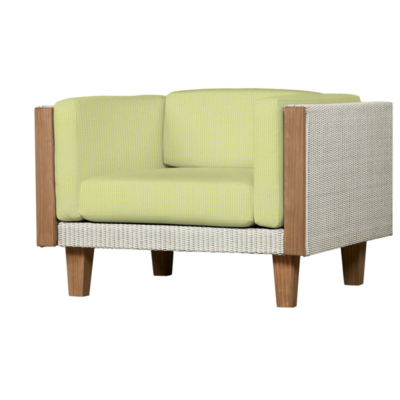 Catalina Outdoor Teak Lounge Chair, Demo Mist, Antique White