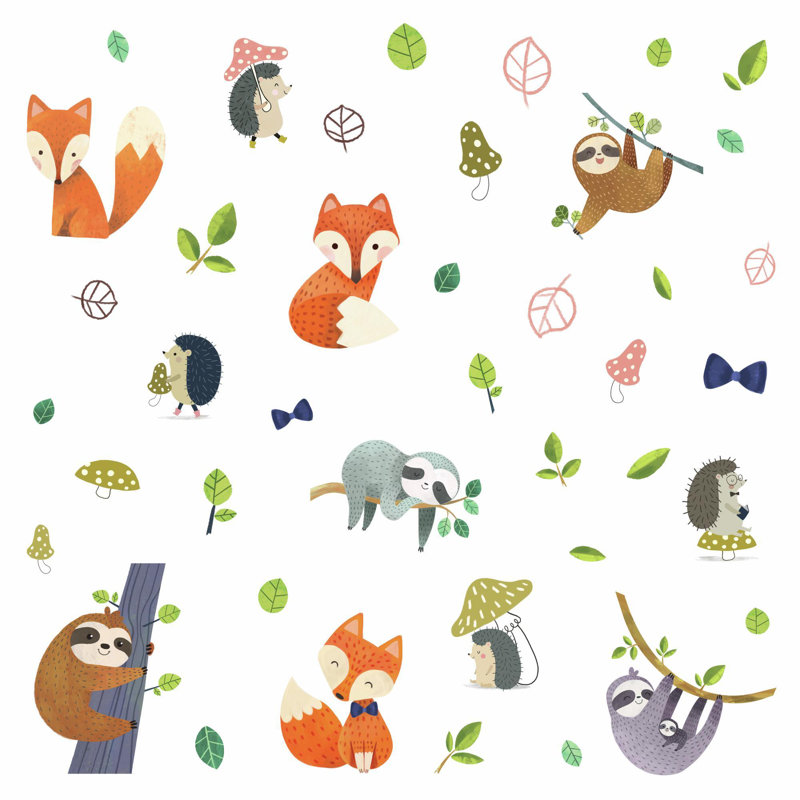 Bordure de papier peint L 9,8 pi x l 6,9 po Forest Friends