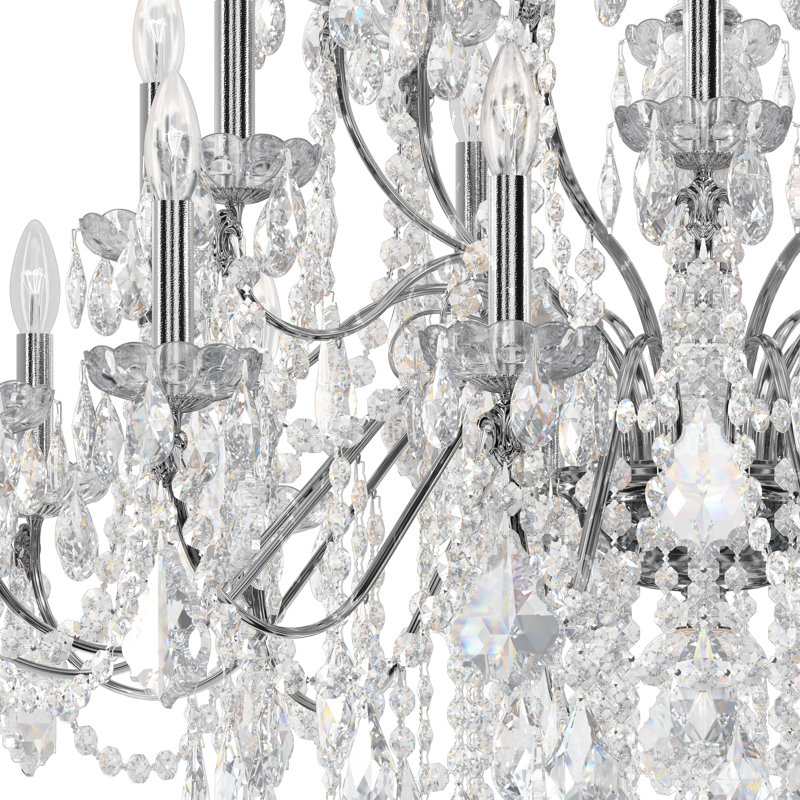 Century 28 - Light Glass Chandelier, Polished Silver