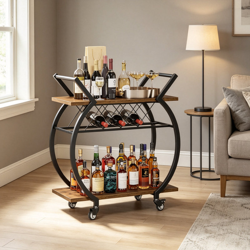 Wine Bottle & Glass Rack, Brown