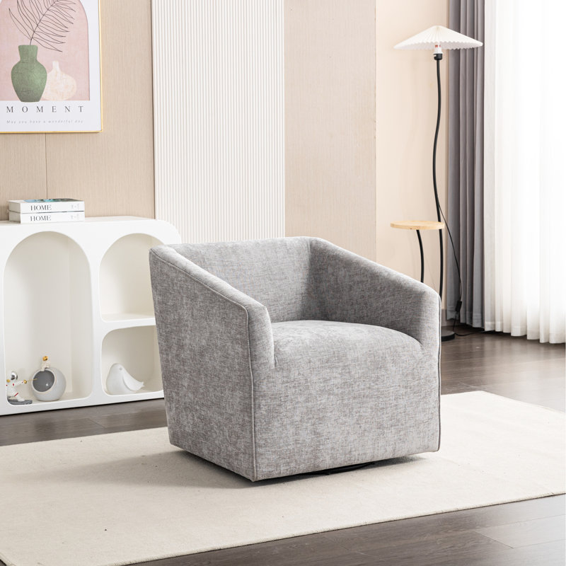 Fauteuil moderne pivotant à 360 ° en chenille gris - Améliorez votre espace de vie avec pour une étude élégante