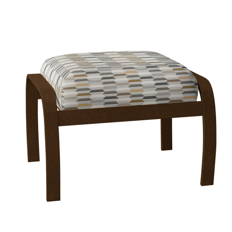 Repose-pieds avec coussin Askar, Kona texturé, Bleu du Pacifique 28A