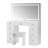 Greyden Vanity Set With LED Mirror & Power Outlets, 9 Drawers with Diamond Handles-534821134