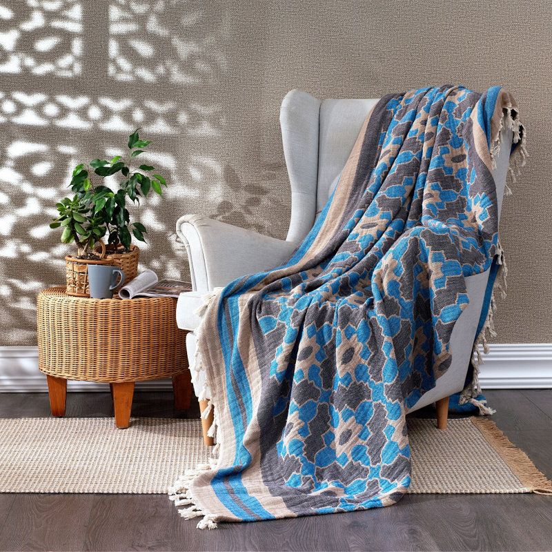 Marylou Throw Blanket, W220 x L245cm, Blue