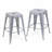 Backless Metal Bar Stools Set of 2: Tool-Free Assembly and Space-Saving Design-655884896