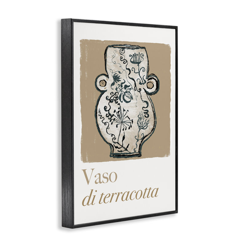  Vase en terre cuite naturel Stupell Industries, estampe numérique par cartissi, H 18 po x l 12 po