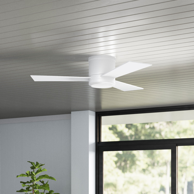 Ventilateur de plafond à DEL Rodrick, 52 pouces, Blanc mat