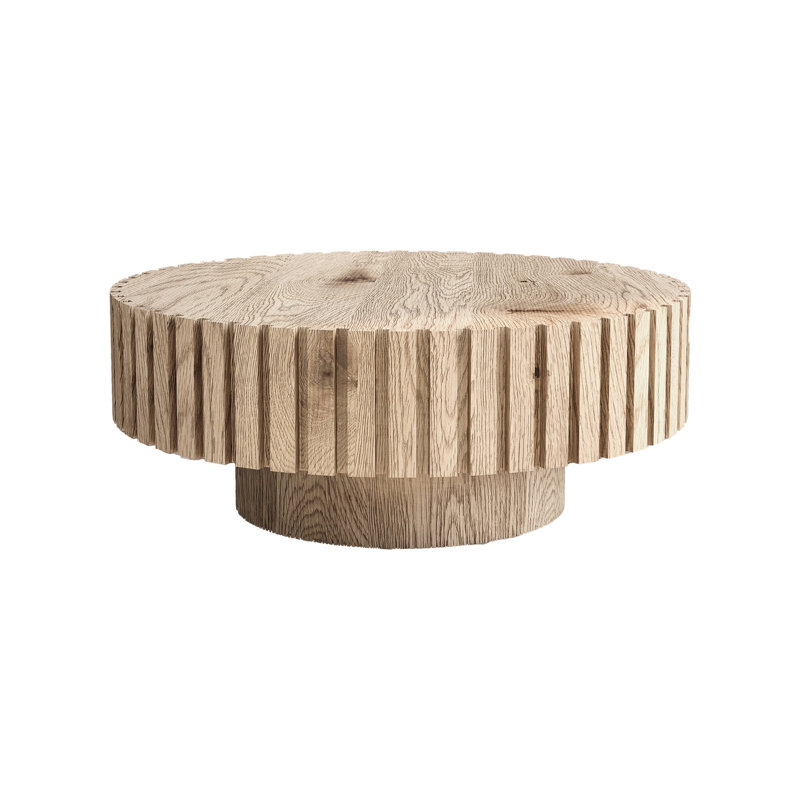Table basse de 31,4 po, texture de bois naturel, rehaussant la chaleur de l'espace, aspect facile à installer, multifonctionnel et fiable