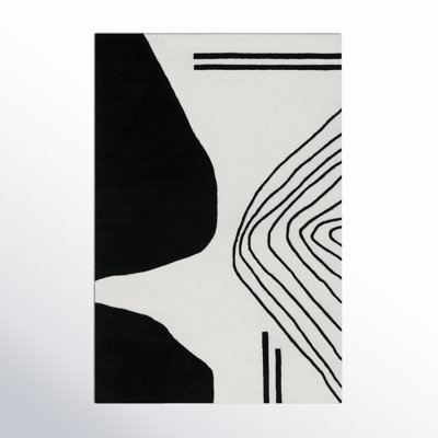 Felipe Handmade Wool Ivory/Black Rug