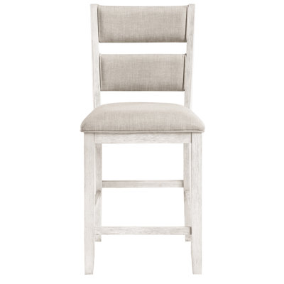 De 2 chaises à hauteur de comptoir de style moderne avec structure et siège rembourré texturé gris