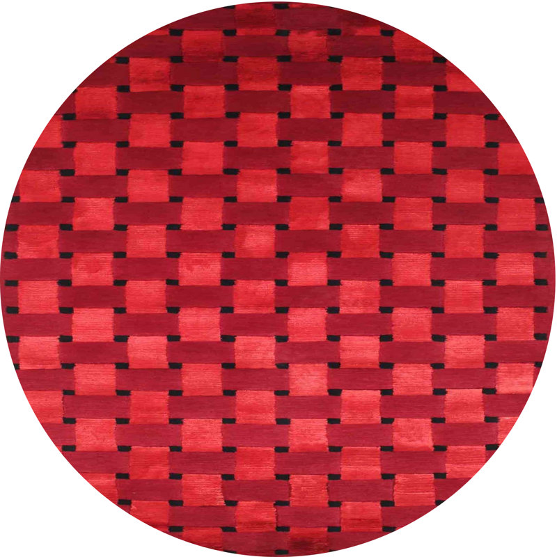Tapis abstrait rouge, Rond 5 pi