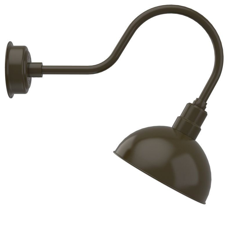 Luminaire de grange d’extérieur à del Dipkarpaz, H 8po x l 12 po x P 12 po, Bronze acajou