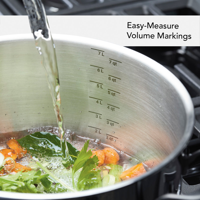 Kitchenaid 5-Ply Clad Stainless Steel Stockpot With Lid, 8-Quart, Polished Stainless Steel