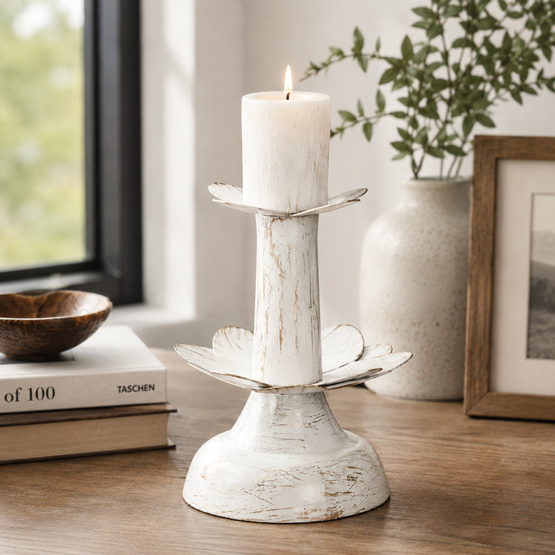 Porte-bougie de table Lotus Bloom, Blanc