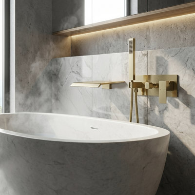  Robinet de baignoire mural avec douche à main