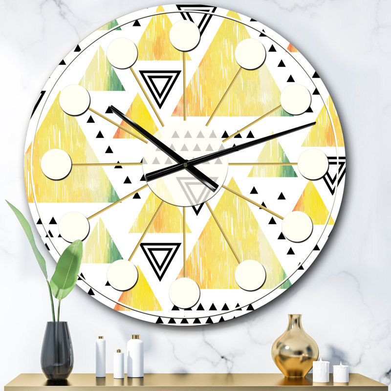 Triangulaire rétro Design IV - horloge murale Mid-Century moderne, Petit