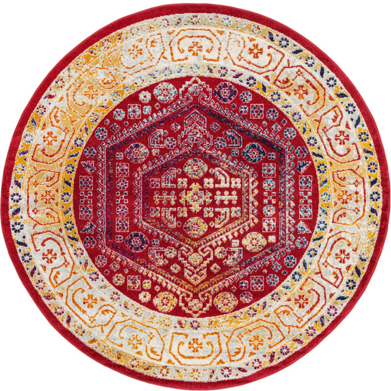 Milojica Oriental Indoor Rug, Round 7'