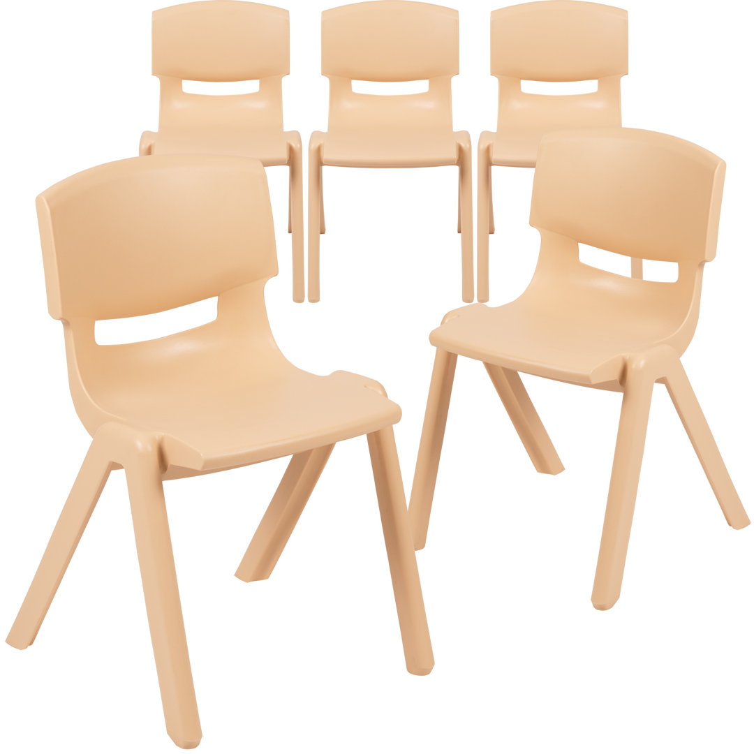 Demitrius Plastic Stackable School Chair with 13.25"H Seat - K-2 School Chair (Set of 5) Isabelle & Max™ Frame 