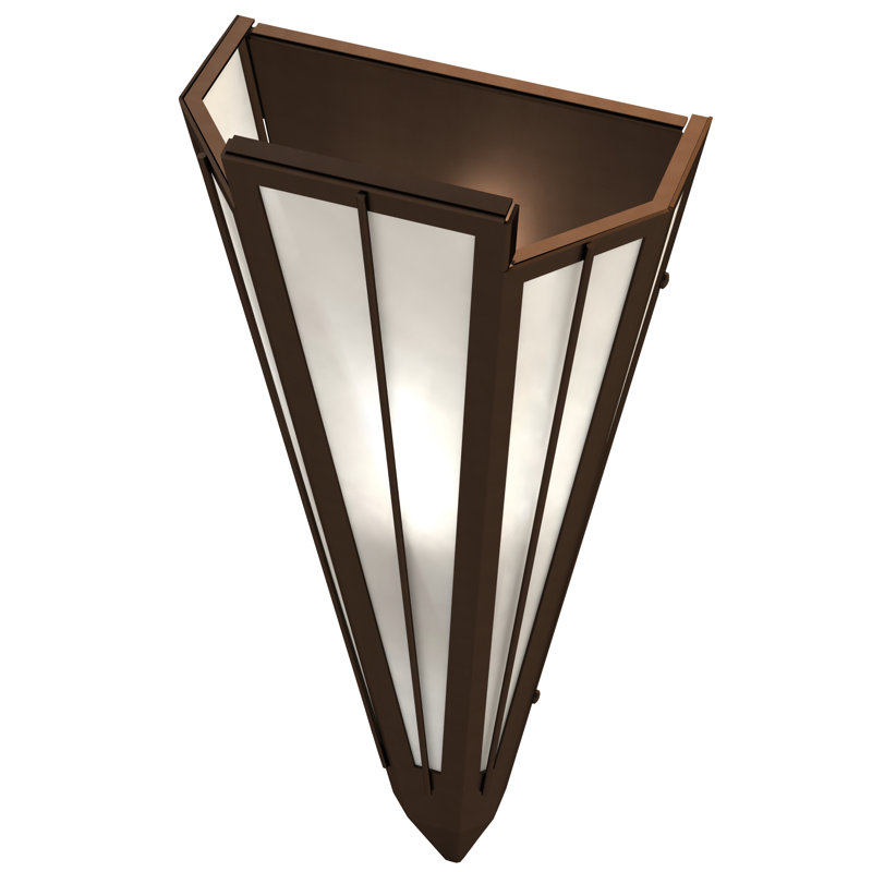 Brum 1 - Light Flush Mounted Sconce, Timeless Bronze, White Art