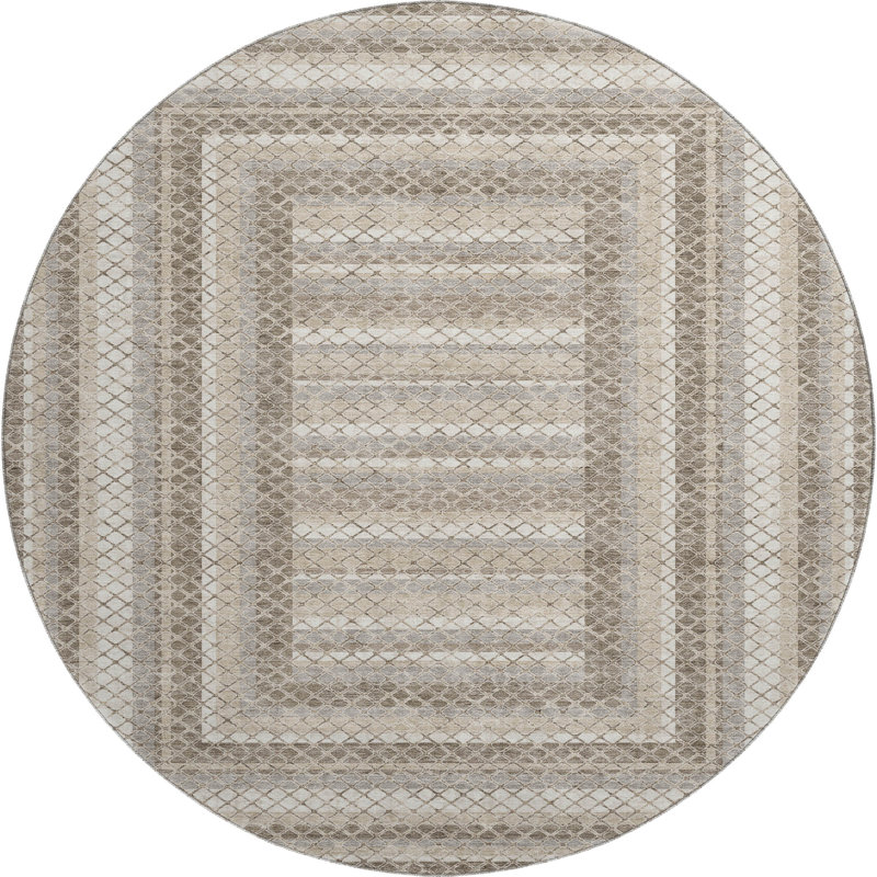 Premium Machine Washable Ariel Geometric Rug, Round 8'