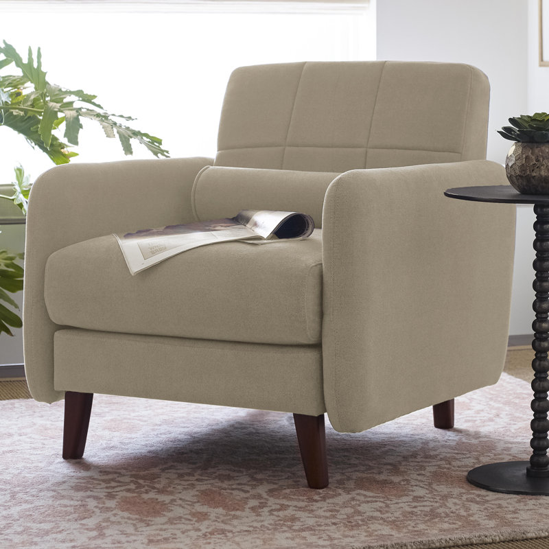 Fauteuil en polyester Natalie, Beige