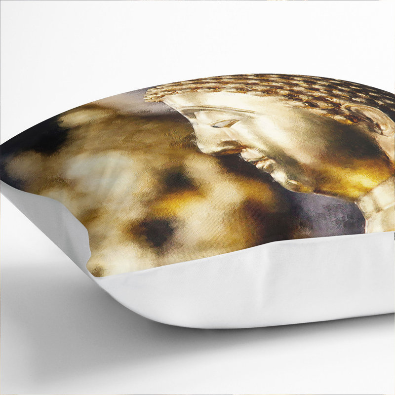 Buddha Statue Vol.5 Painting Square Throw Cushion, White, 55cm H x 55cm W x 20cm D