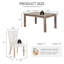 Ensemble de table de salle à manger 7 pièces, table de cuisine rectangulaire Farmhouse et 6 chaises de revêtement, beige-1718455020-1718877593
