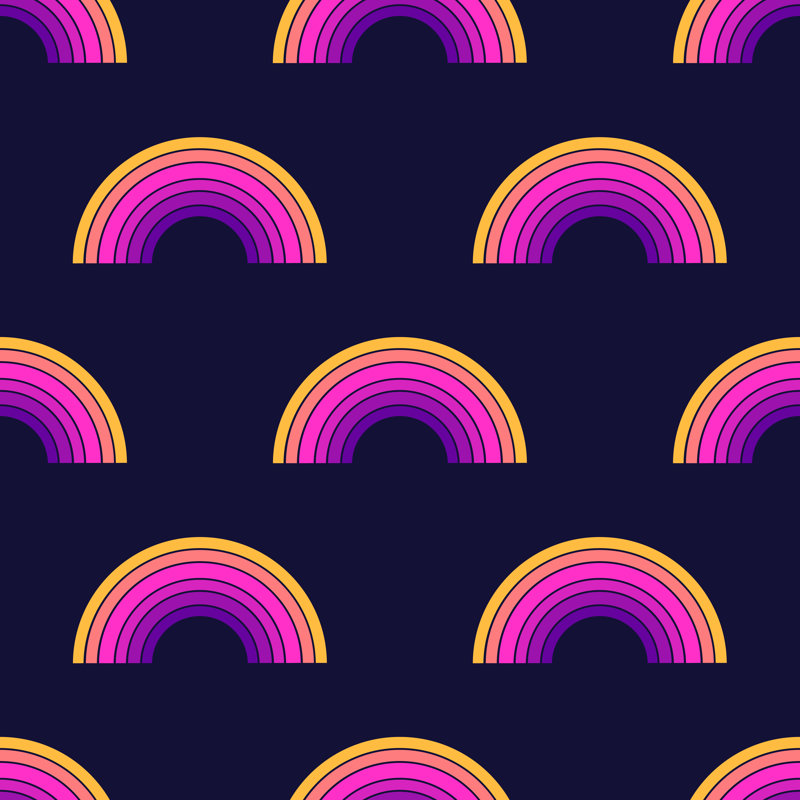 Rainbow Pattern - Wrapped Canvas Print, 30cm H x 30cm W x 3.8cm D