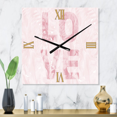 Horloge murale rose pastel Love - Shabby Elegance